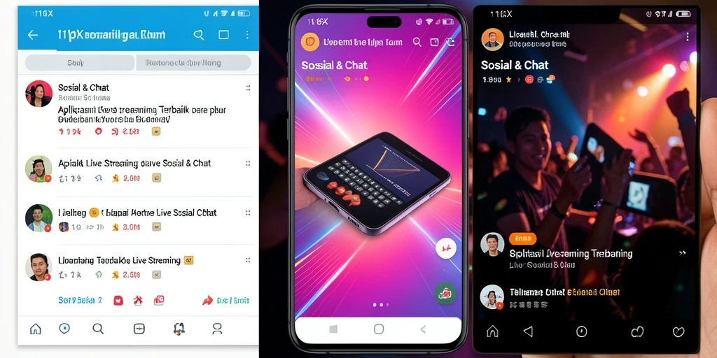 Antarmuka aplikasi 116X yang sederhana dan menarik saat live streaming.