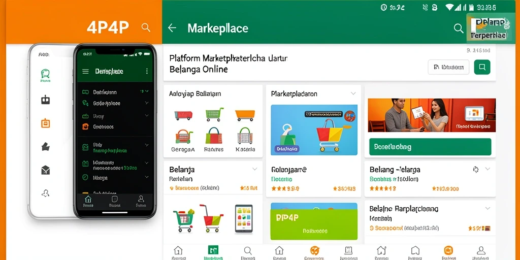 Tampilan antarmuka aplikasi 4P4P yang user-friendly dalam Marketplace.