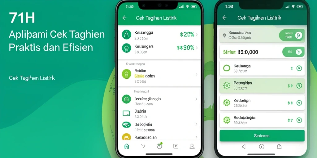 Tampilan antarmuka aplikasi 71H untuk cek tagihan listrik.