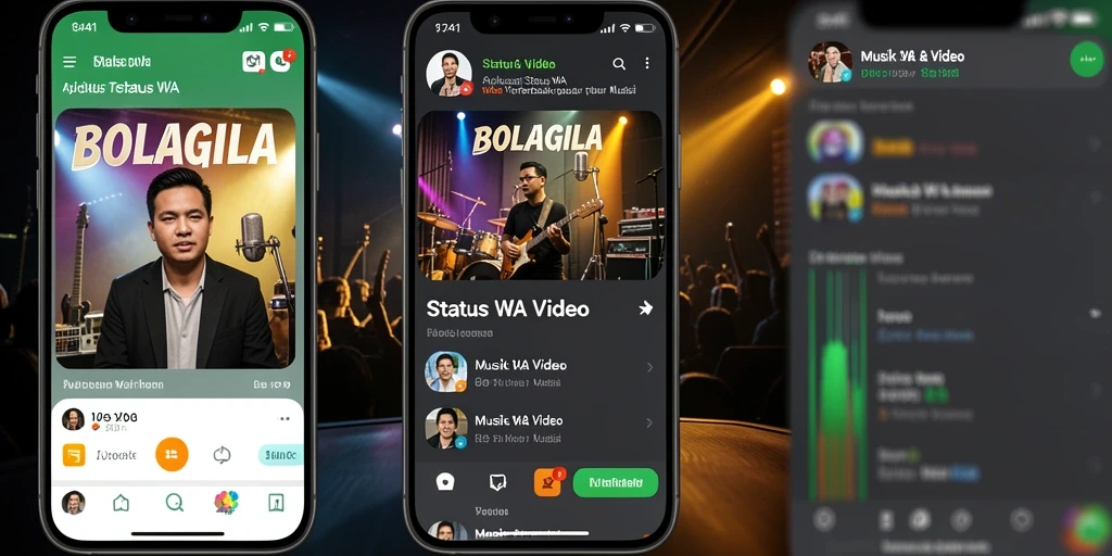 Tampilan antarmuka BOLAGILA dengan berbagai pilihan video musik.