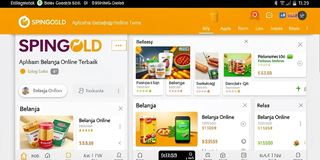 Antarmuka SPINGOLD yang ramah pengguna untuk belanja online.