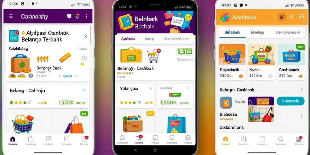 Tampilan antarmuka V07 dengan fitur cashback yang menarik.